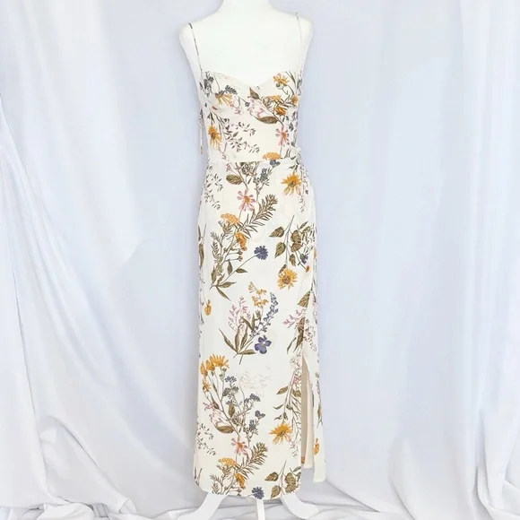 Reformation Kourtney Dress in Frolic Size 0 - Picture 4 of 11